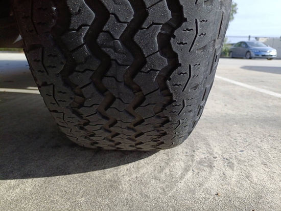 Front left tyre tread measured during inspection